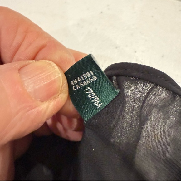 Lauren Ralph Lauren Floral Wrap Blouse Bell Sleeves Black Sheer Women’s Large - Picture 13 of 15